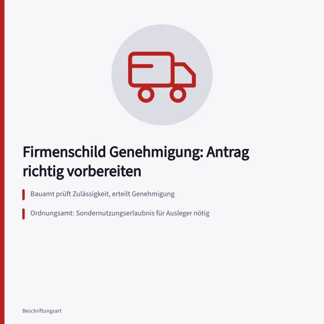 Checkliste und Behördenwege für die Genehmigung von Firmenschildern. Firmenschilder Genehmigung Checkliste für den Antrag